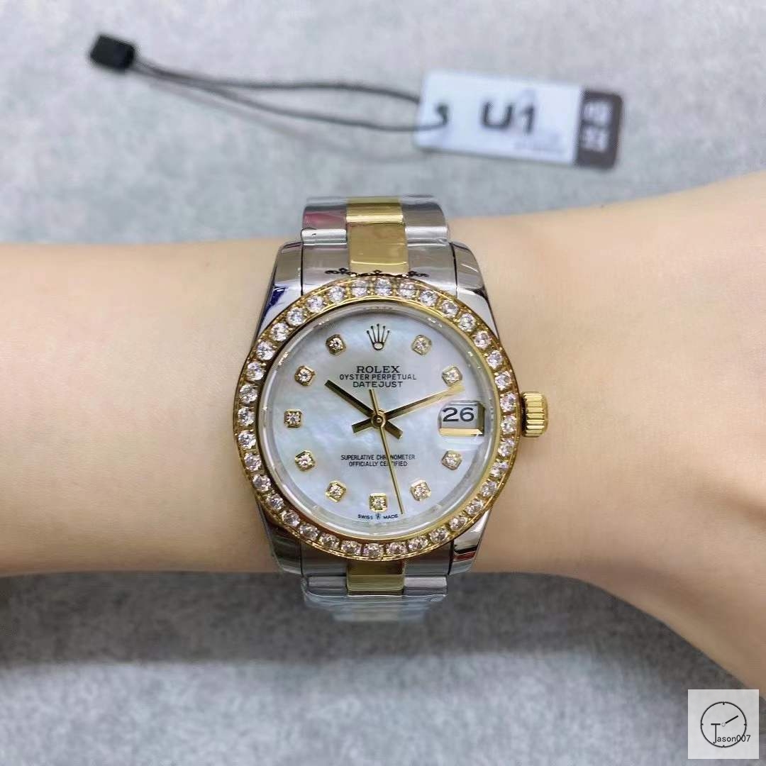 U1 Factory Rolex Datejust Shell Diamond Dial Diamond Bezel Two Tone Jubilee 31MM Ladies Size Oyster Automatic Movement Stainless Steel Womens Watches AU2197694780