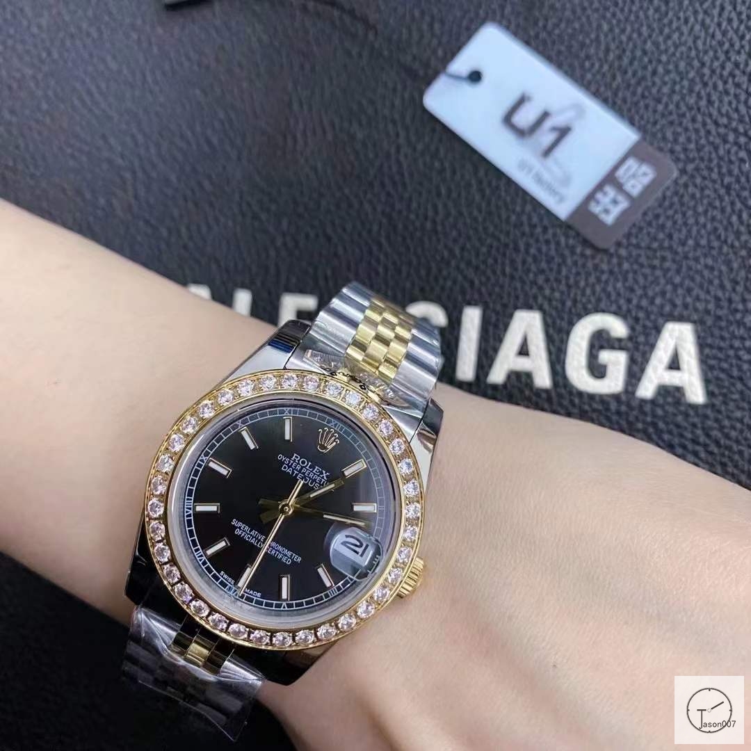 U1 Factory Rolex Datejust Black Dial Diamond Bezel Two Tone Jubilee 31MM Ladies Size Jubilee 126331 Automatic Movement Stainless Steel Womens Watches AU2197276780