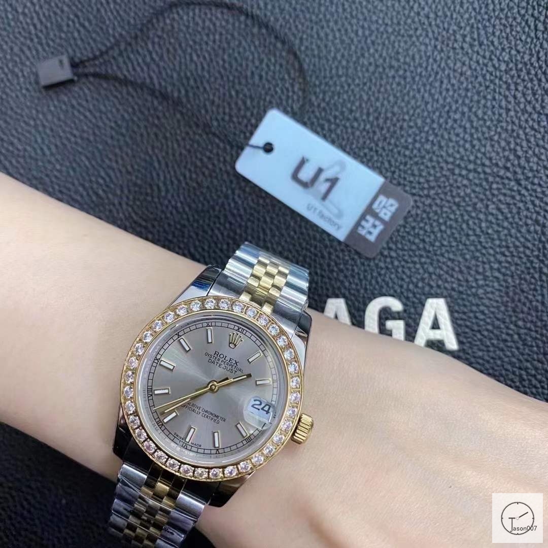 U1 Factory Rolex Datejust Gray Dial Diamond Bezel Two Tone Jubilee 31MM Ladies Size Jubilee 126331 Automatic Movement Stainless Steel Womens Watches AU2197376780