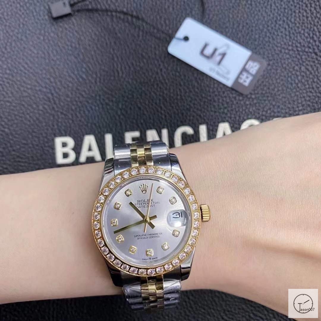 U1 Factory Rolex Datejust Silver Diamond Dial Diamond Bezel Two Tone Jubilee 31MM Ladies Size Jubilee 126331 Automatic Movement Stainless Steel Womens Watches AU2197576780