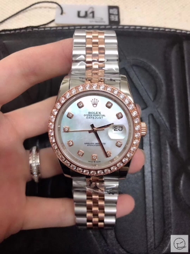 U1 Factory Rolex Datejust Shell Diamond Dial Diamond Bezel Two Tone Everose Gold Jubilee 31MM Ladies Size Jubilee 126331 Automatic Movement Stainless Steel Womens Watches AU2197584780