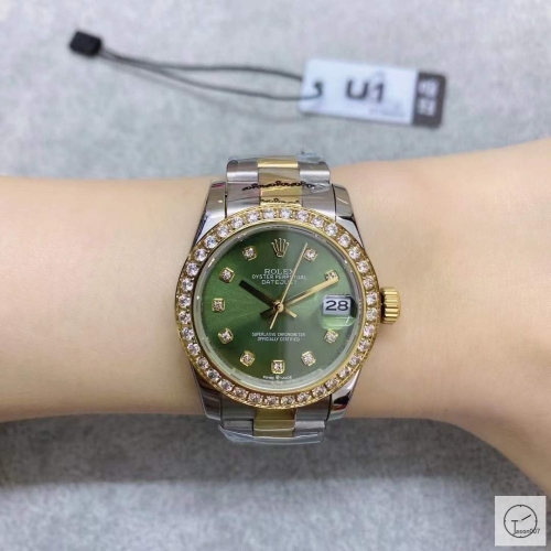 U1 Factory Rolex Datejust Green Diamond Dial Diamond Bezel Two Tone Oyster 31MM Ladies Size Jubilee 126331 Automatic Movement Stainless Steel Womens Watches AU2197592780