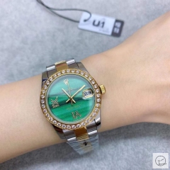 U1 Factory Rolex Datejust Green Diamond Dial Diamond Bezel Two Tone Jubilee 31MM Ladies Size Oyster Automatic Movement Stainless Steel Womens Watches AU2197696780