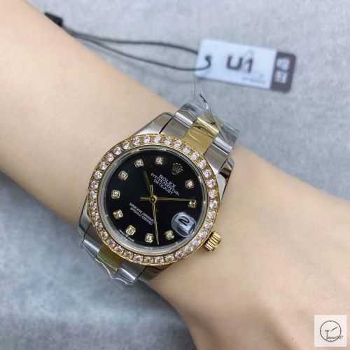 U1 Factory Rolex Datejust Black Dial Diamond Bezel Two Tone Jubilee 31MM Ladies Size Oyster Automatic Movement Stainless Steel Womens Watches AU21976833780