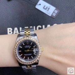 U1 Factory Rolex Datejust Black Dial Diamond Bezel Two Tone Jubilee 31MM Ladies Size Jubilee 126331 Automatic Movement Stainless Steel Womens Watches AU2197276780