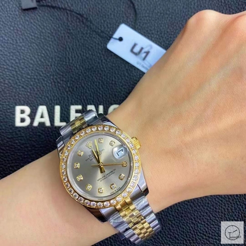 U1 Factory Rolex Datejust Gray Diamond Dial Diamond Bezel Two Tone Jubilee 31MM Ladies Size Jubilee 126331 Automatic Movement Stainless Steel Womens Watches AU2197577780