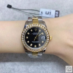 U1 Factory Rolex Datejust Black Dial Diamond Bezel Two Tone Jubilee 31MM Ladies Size Oyster Automatic Movement Stainless Steel Womens Watches AU21976833780