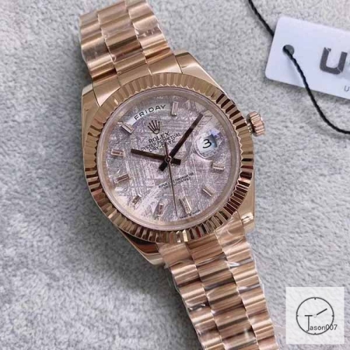U1 Factory Rolex Day-Date 40 Meteorite Diamond Dial & Fluted Bezel Automatic Movement President Bracelet 228206 Rose Gold BRAND NEW AJL25223489256980