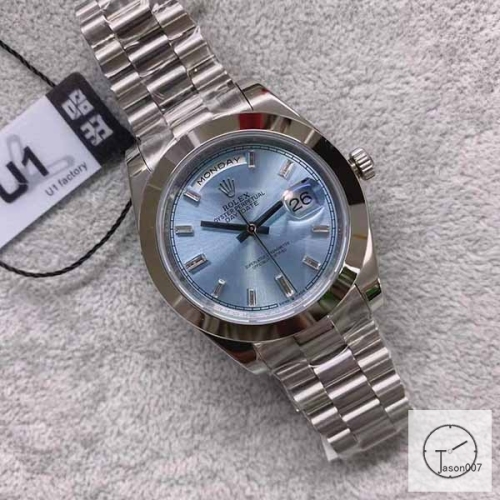 U1 Factory Rolex Rolex Day-Date 40 Platinum Ice Blue Diamond Dial & Smooth Bezel Automatic Movement President Bracelet 228206 -BRAND NEW AJL252189756980