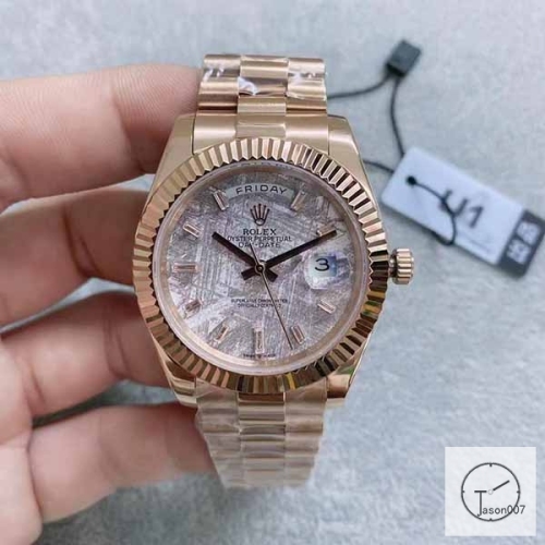 U1 Factory Rolex Day-Date 40 Meteorite Diamond Dial & Fluted Bezel Automatic Movement President Bracelet 228206 Rose Gold BRAND NEW AJL25223489256980