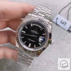 U1 Factory Rolex Rolex Day-Date 40 Black Diamond Dial & Fluted Bezel Automatic Movement President Bracelet 228206 -BRAND NEW AJL252389756980