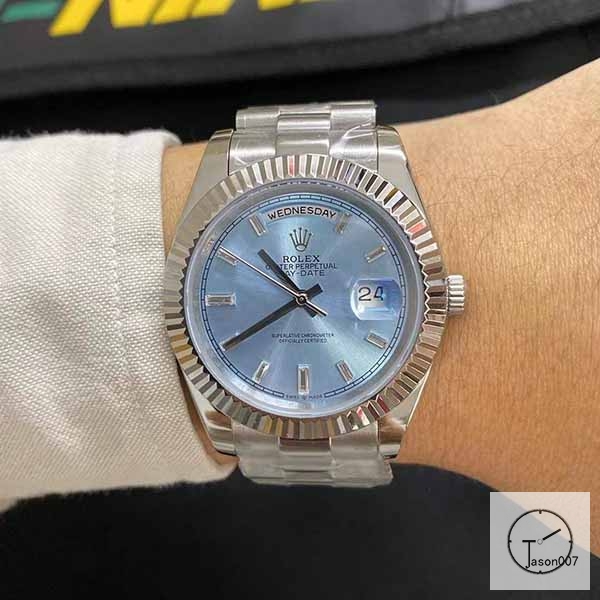 U1 Factory Rolex Rolex Day-Date 40 Platinum Ice Blue Diamond Dial & Fluted Bezel Automatic Movement President Bracelet 228206 -BRAND NEW AJL252289756980