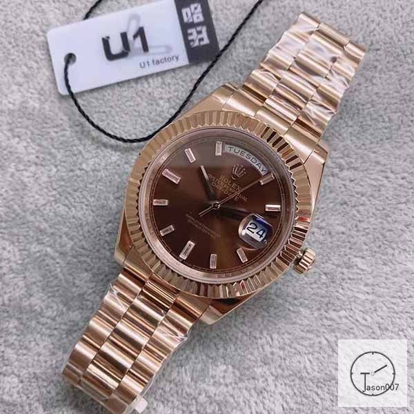 U1 Factory Rolex Rolex Day-Date 40 Brown Diamond Dial & Fluted Bezel Automatic Movement President Bracelet 228206 Rose Gold BRAND NEW AJL2521489256980