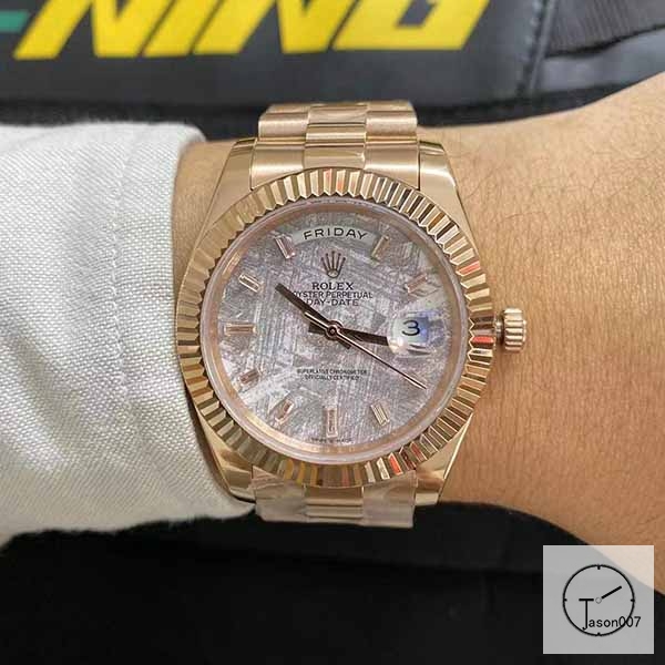 U1 Factory Rolex Day-Date 40 Meteorite Diamond Dial & Fluted Bezel Automatic Movement President Bracelet 228206 Rose Gold BRAND NEW AJL25223489256980