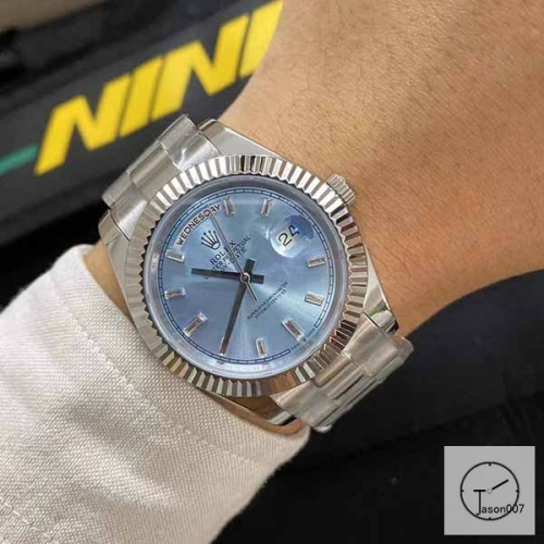 U1 Factory Rolex Rolex Day-Date 40 Platinum Ice Blue Diamond Dial & Fluted Bezel Automatic Movement President Bracelet 228206 -BRAND NEW AJL252289756980