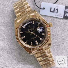 U1 Factory Rolex Rolex Day-Date 40 Black Diamond Dial & Fluted Bezel Automatic Movement President Bracelet 228206 -BRAND NEW AJL2521389756980