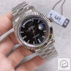 U1 Factory Rolex Rolex Day-Date 40 Black Diamond Dial & Fluted Bezel Automatic Movement President Bracelet 228206 -BRAND NEW AJL252389756980