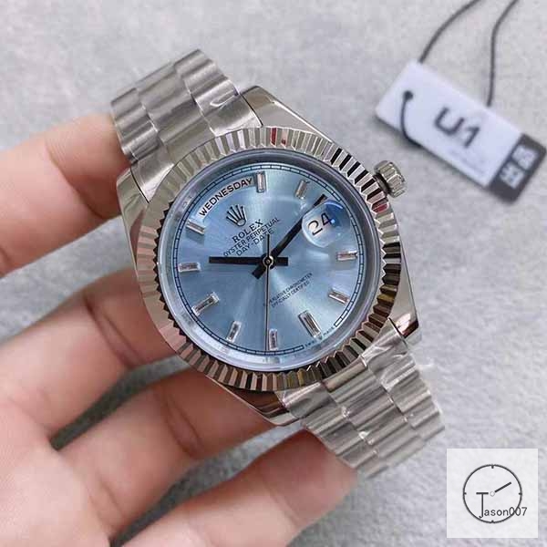 U1 Factory Rolex Rolex Day-Date 40 Platinum Ice Blue Diamond Dial & Fluted Bezel Automatic Movement President Bracelet 228206 -BRAND NEW AJL252289756980