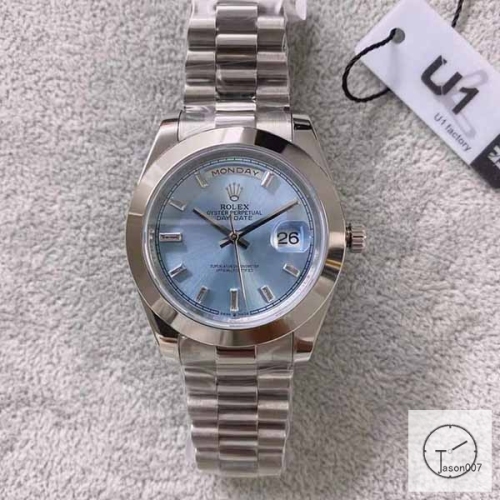 U1 Factory Rolex Rolex Day-Date 40 Platinum Ice Blue Diamond Dial & Smooth Bezel Automatic Movement President Bracelet 228206 -BRAND NEW AJL252189756980