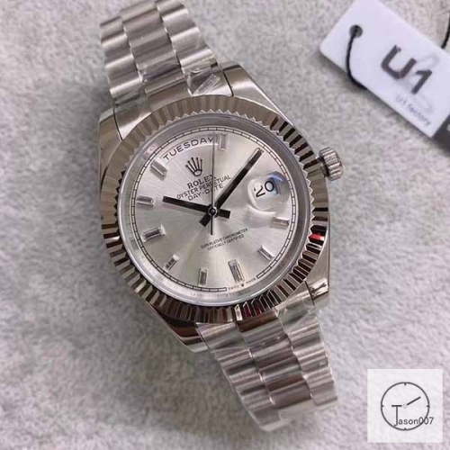 U1 Factory Rolex Rolex Day-Date 40 Silver Diamond Dial & Fluted Bezel Automatic Movement President Bracelet 228206 -BRAND NEW AJL254389756980