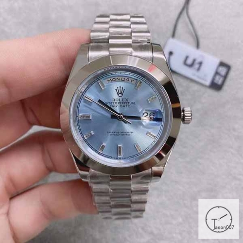 U1 Factory Rolex Rolex Day-Date 40 Platinum Ice Blue Diamond Dial & Smooth Bezel Automatic Movement President Bracelet 228206 -BRAND NEW AJL252189756980