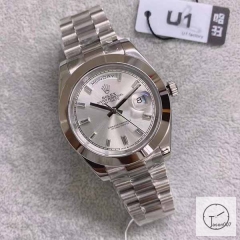 U1 Factory Rolex Rolex Day-Date 40 Silver Diamond Dial & Smooth Bezel Automatic Movement President Bracelet 228206 -BRAND NEW AJL252589756980