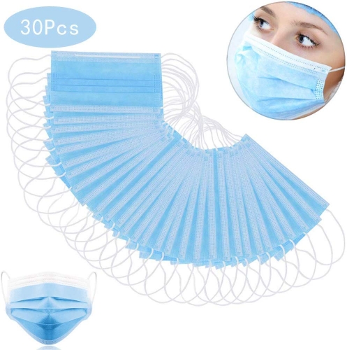 DAYSOY 30Pcs Disposable Masks, Professional 3-Layer Anti Dust, Breathable Earloop Mouth Mask for Protection