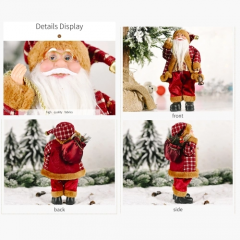 Christmas Santa Claus Figurine 12 Inch Santa Claus Doll Ornament Decoration Christmas Party Gifts Winter Ornament Dinner Table Decor for Holiday Festi