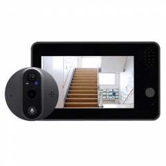 Smart WiFi Doorbell With 1080P/120°Camera Video Peephole For Door 4.3'' LCD Screen 24H PIR Movement Detection Eye TUYA APP