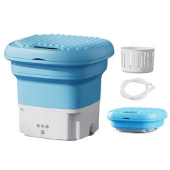 Washing Machine Small Household Folding Portable Automatic Ultrasonic Pulsator Elution Dual Purpose Imitation Hand Wash with Drain Hole Fruit Washing