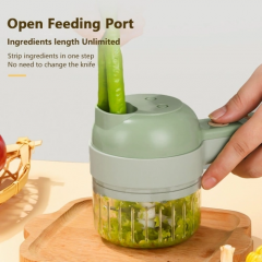 4 In 1 Handheld Electric Food Chopper Vegetable Cutter Set with USB Powered for Garlic Chili Onion Celery Ginger