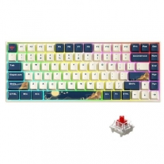 Blancod K84 84 Keys Three-mode Mechanical Keyboard BT5.0+2.4G+Wired Connection PBT Keycaps Blue (Gateron Red Switches)