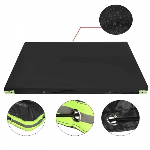 600D Trailer Cover 150-170cm Heavy Duty PVC Waterproof Windproof Dust Protector With Rubber Belt - 150x105x8cm