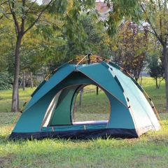 3-4 Person Fully Automatic Tent Waterproof Anti-UV PopUp Tent Outdoor Family Camping Hiking Fishing Tent Sunshade-Sky Blue/Green - Green