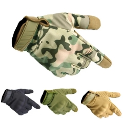 Three Soldiers Full Finger Tactical Gloves Touch Screen Slip Resistant Glove For Cycling Camping Hunting - L Tan