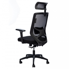 Ergonomic Office Chair with Height Angle Adjustable Headrest Armrest Tilt Function Adjustable Lumbar Support High-back Executive Mesh Chair Breathable