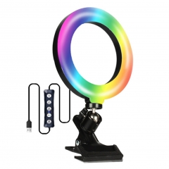 6inches RGB LEDs Selfie Ring Light with Clamp