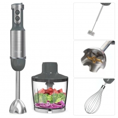 Multi-Functional 5-in-1 Hand Blender Stick Blender Milk Frother Egg Whisk with Adjustable Speeds 500ml Food Grinder/ 600ml Container