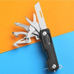 NEXTOOL 10-in-1 Folding Multifunctional EDC Knife Mini Holder Card Pin Bottle Opener Scissors ABS Portable Fruit Knife Outdoor Survival Tools - Blue