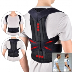 Adjustable Back Support Belt Back Posture Corrector Shoulder Lumbar Spine Support Back Protector - L