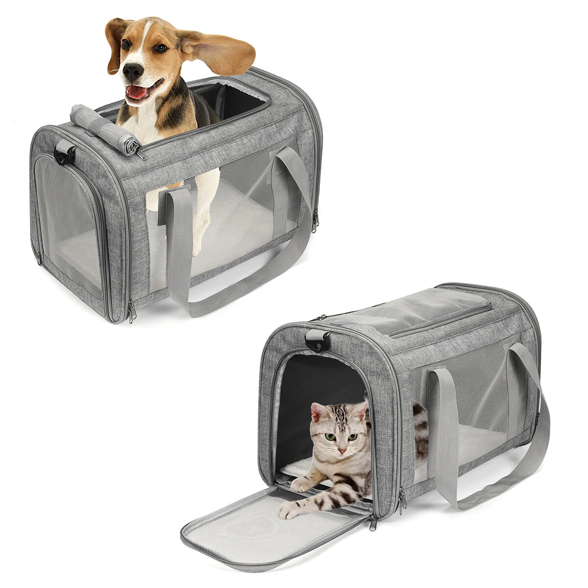 Travel Transparent Pet Carrier Breathable Dog Carring Bag Space Capsule Parrot Cat Bag Puppy Supplies Handbag - Grey