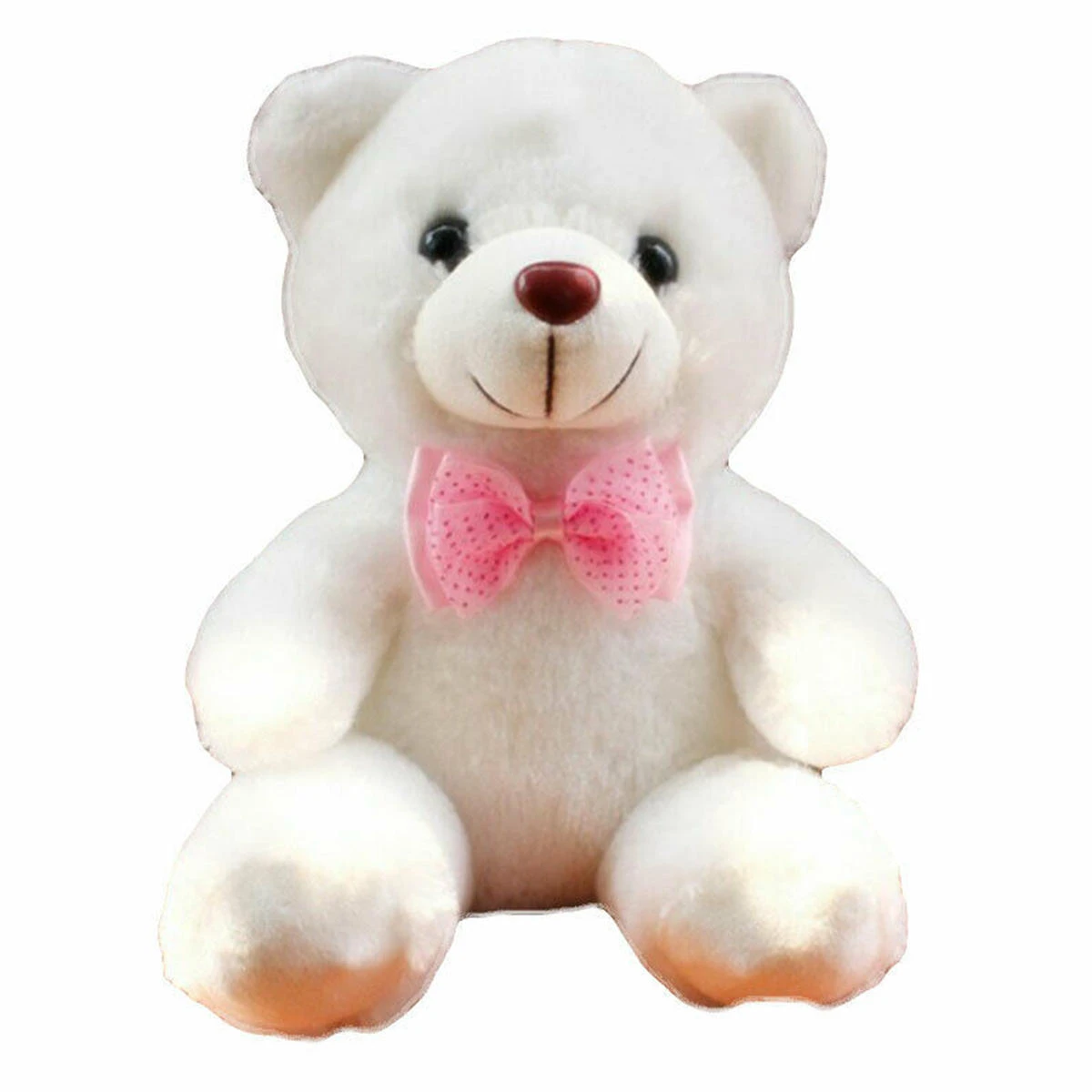 Girls Baby Cute Soft Stuffed Plush Teddy Bear Toy with LED Light Up for Kids Xmas Gift - Pink