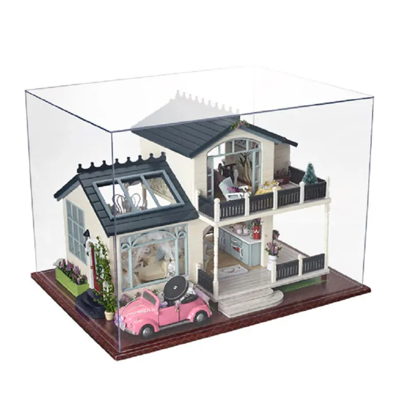 Cuteroom 1:24DIY Handicraft Miniature Voice Activated LED Light&Music with Cover Provence Dollhouse