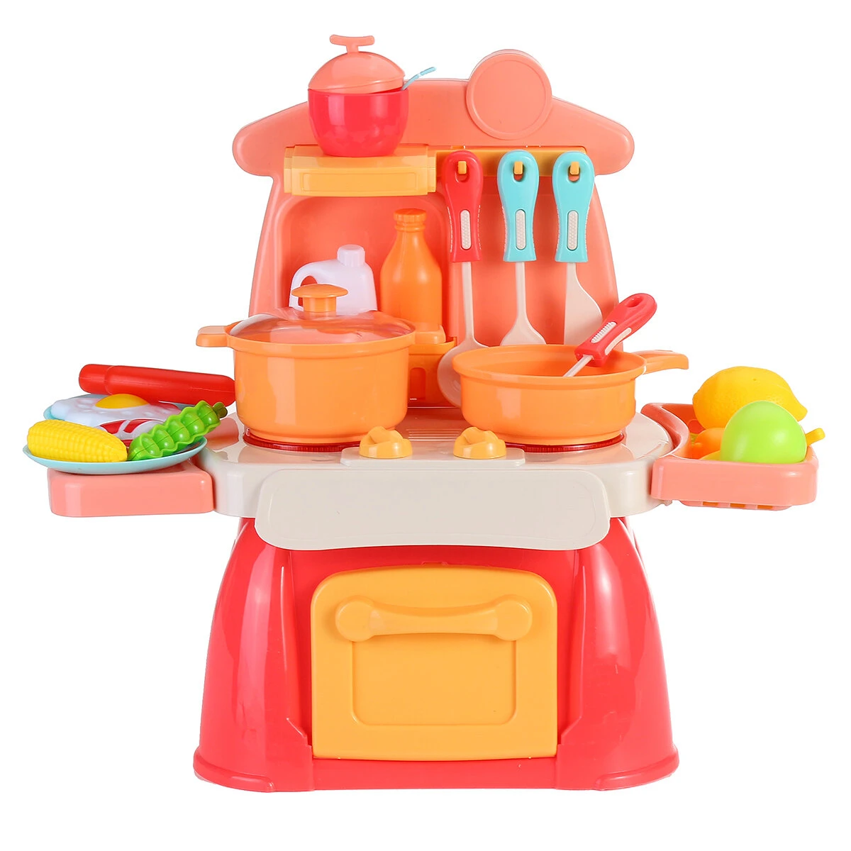 Multi-style Simulation Spray Water Mini Kitchen Cooking Pretend Play House Puzzle Educational Toy Set with Sound Light Effect for Kids Gift - A