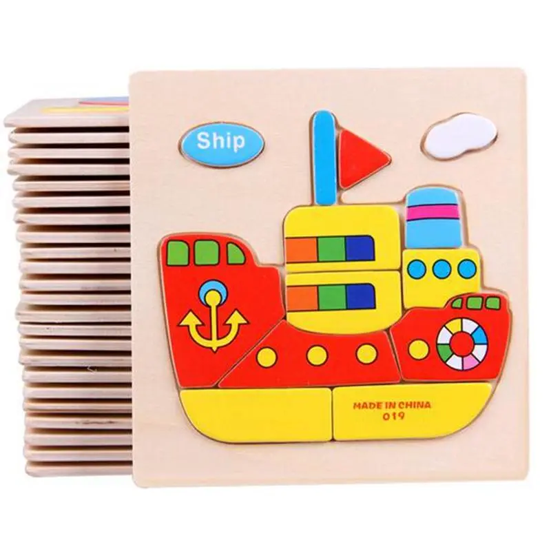 Umu Wooden 3D Jigsaw Puzzle Toy Kids Children Cartoon Animal Puzzle Gift Intelligence Toys - 23