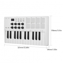 M-VAVE 25-Key MIDI Control Keyboard Mini Portable USB Keyboard