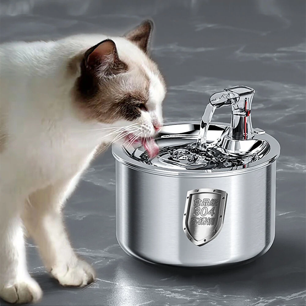 2L 3modes Dog Water Smart Fountain USB Dispenser Drinking Bowl Cat Feeder Puppy Stainless Steel Intelligent Pet Supplies Ultra-Quiet Pump - Filter onl