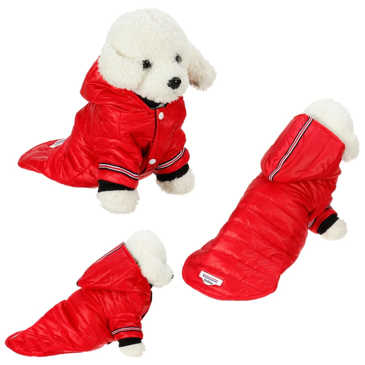 Dog Warm Clothes Winter Vest Waterproof Thick Padded Pet Jacket Hunting Dog Supplies - XS Red