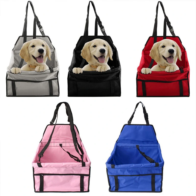 Portable Pet Dog Car Carrier Seat Bag Seat Belt Booster Waterproof Basket Safety Mesh Hanging Bag Puppy Cat Supplies - Grey