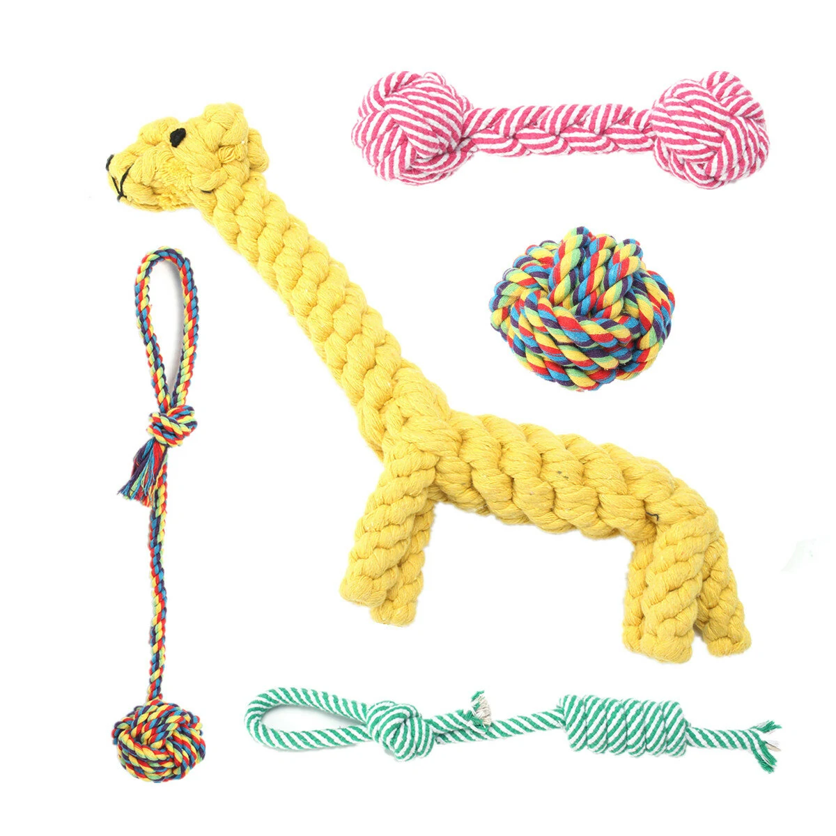 Braided Cotton Rope Bone Pet Dog Interactive Toys Dogs Chews Bite Training Cat Puppy Supplies